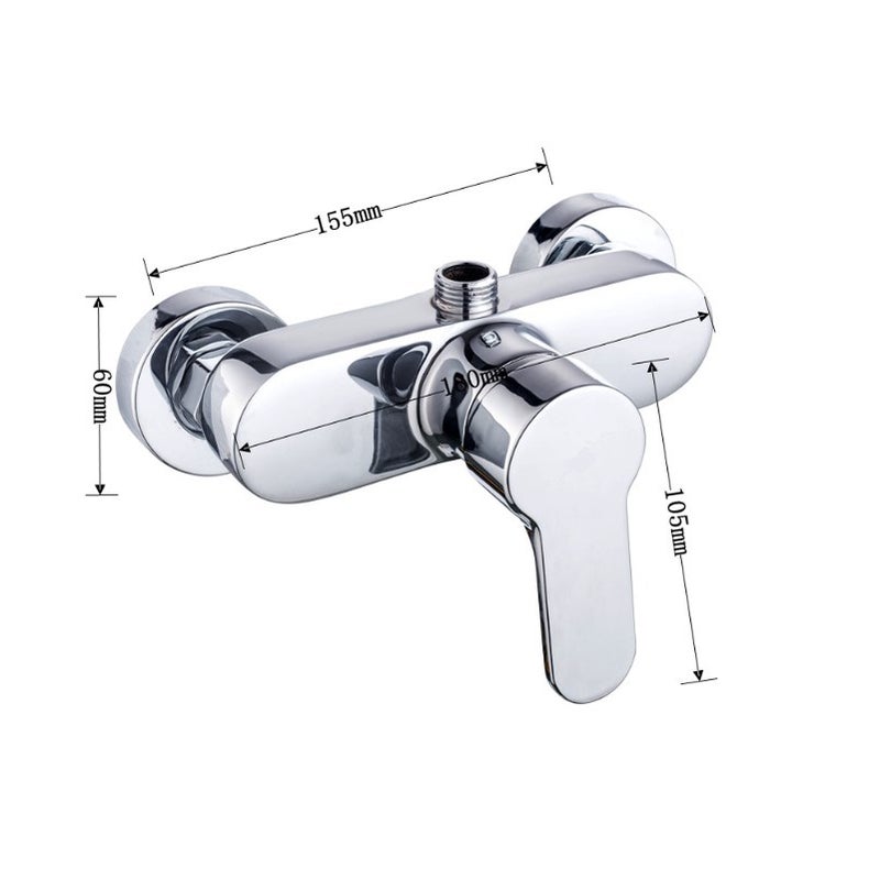 Jednouchwytowa bateria mieszaczowa do prysznica i wanny, ścienna, chrom