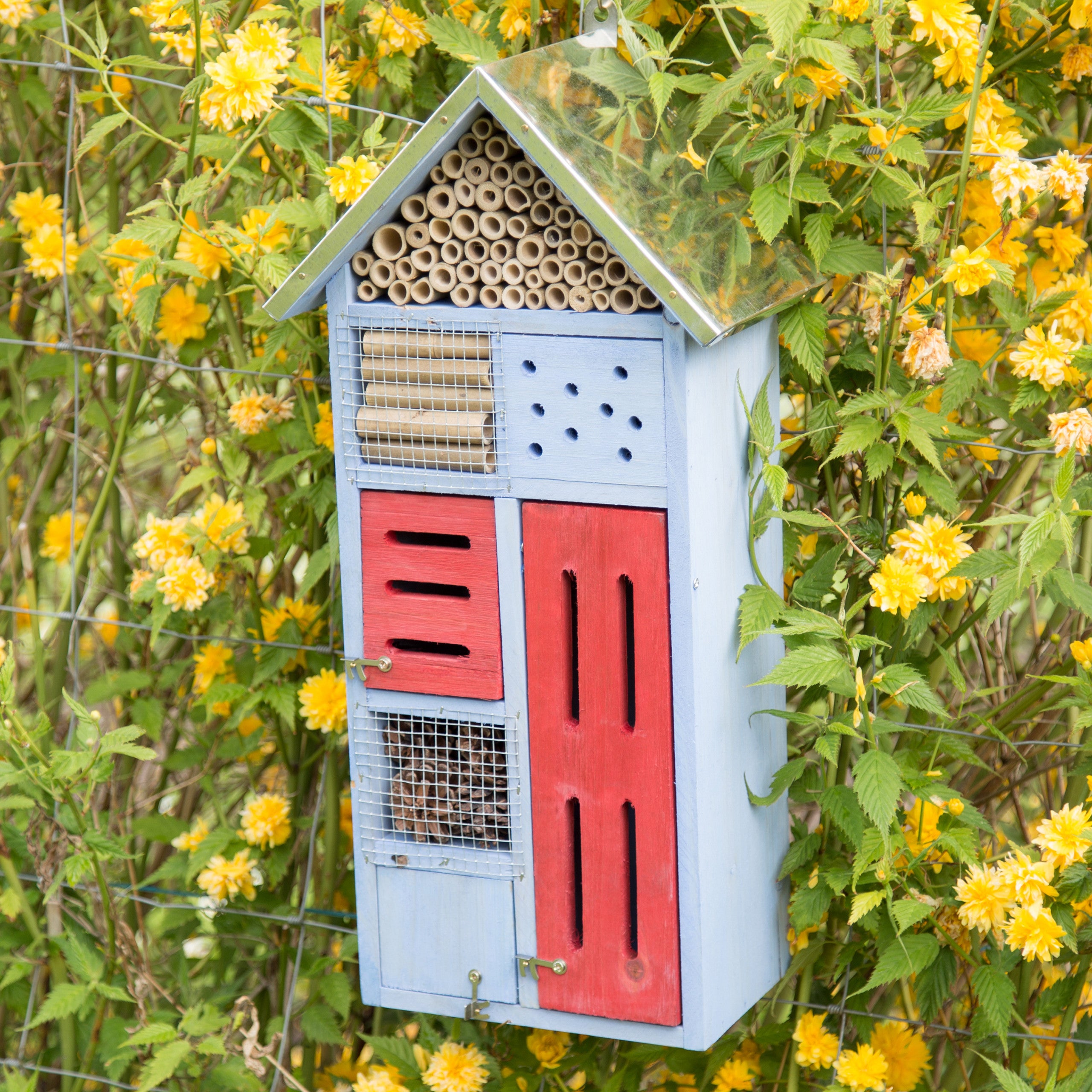 Relaxdays Hôtel à insectes en bois à suspendre abri abeille refuge