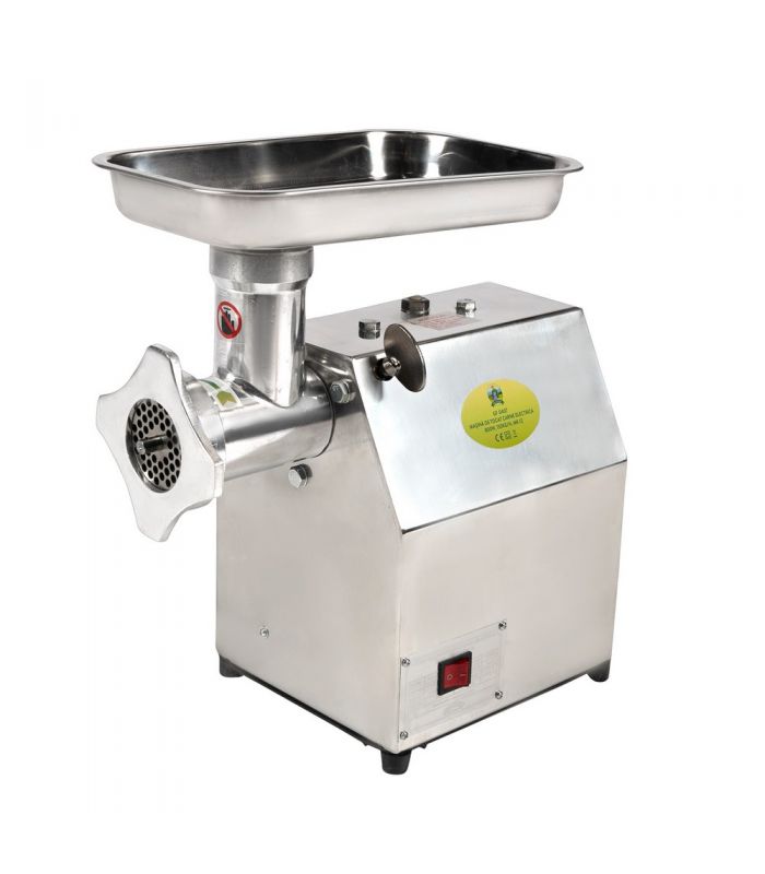 Hachoir à Viande Buffalo 800W Professionnel - Débit 250 Kg/h, Acier Inoxydable, 3 Disques Inclus - 2