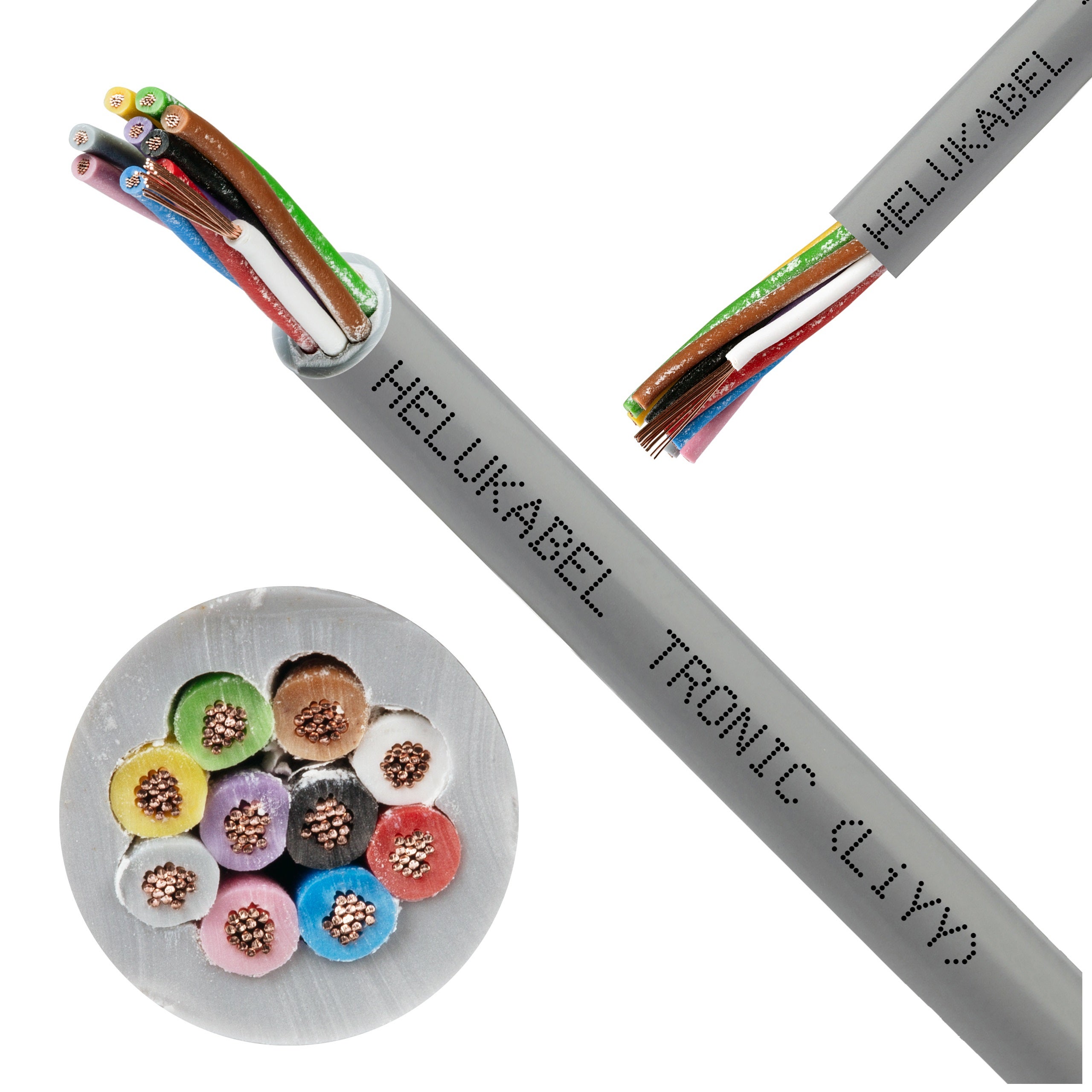 Kabel sterowniczy TRONIC LIYY 10x0,5mm2 szary 500V olejoodporny linka Helukabel 100m