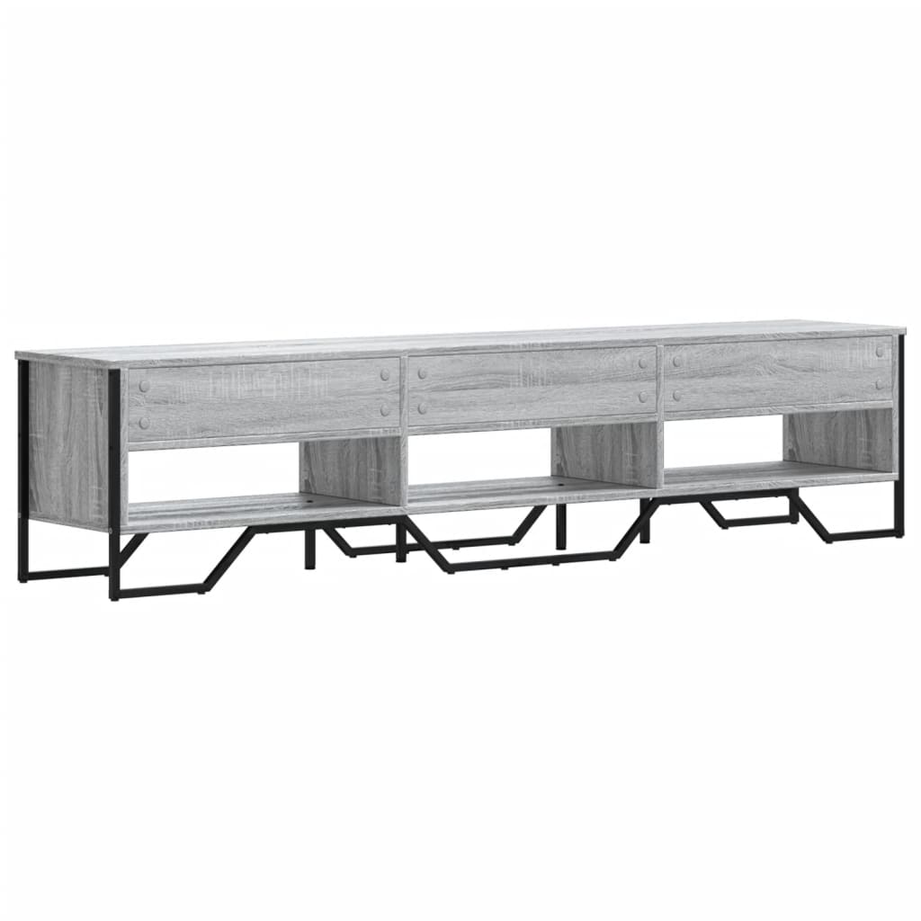 Meuble TV sonoma gris 180x34x41 cm bois d'ingénierie - 6