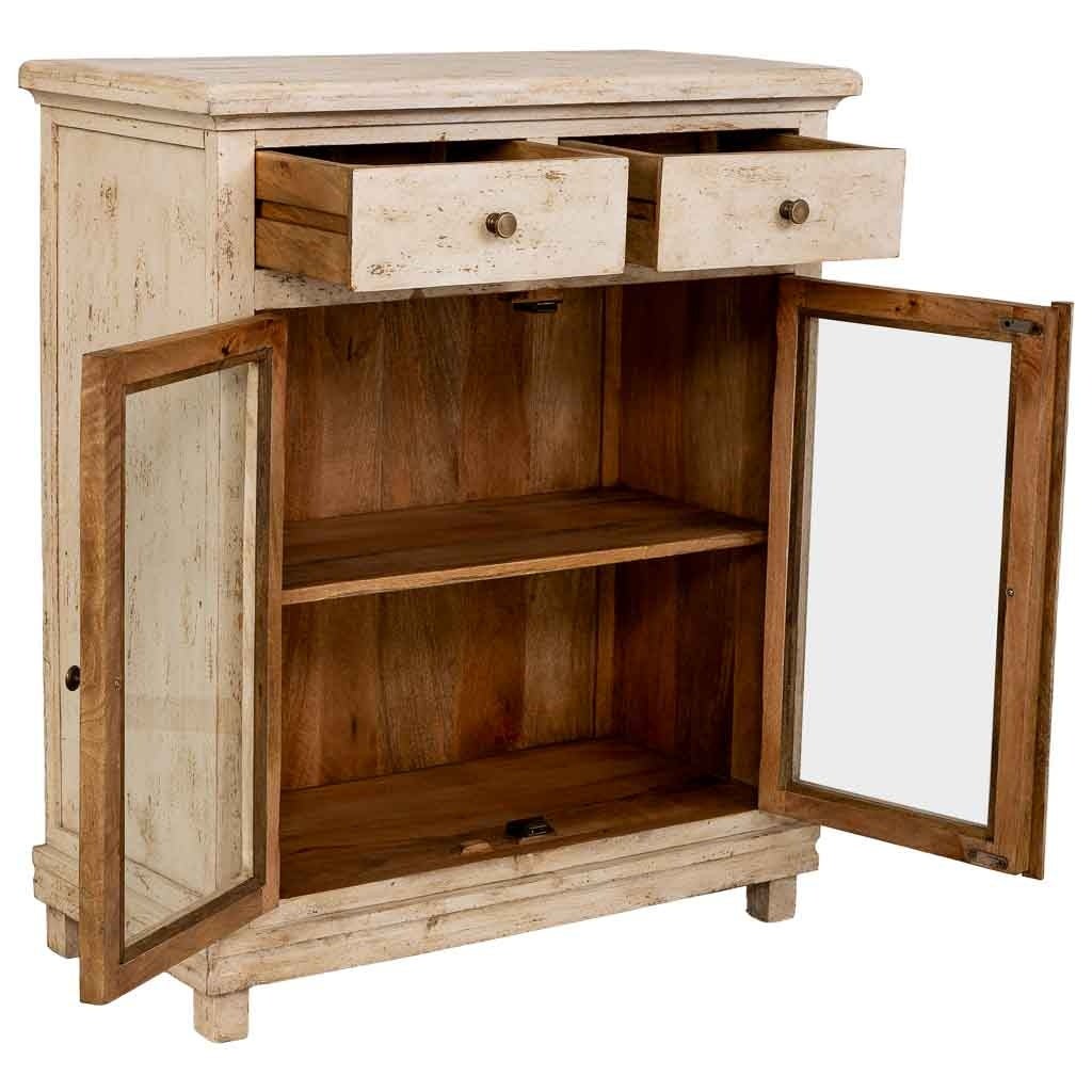 Credenza in legno beige fatta a mano 85x40x100h cm - 5