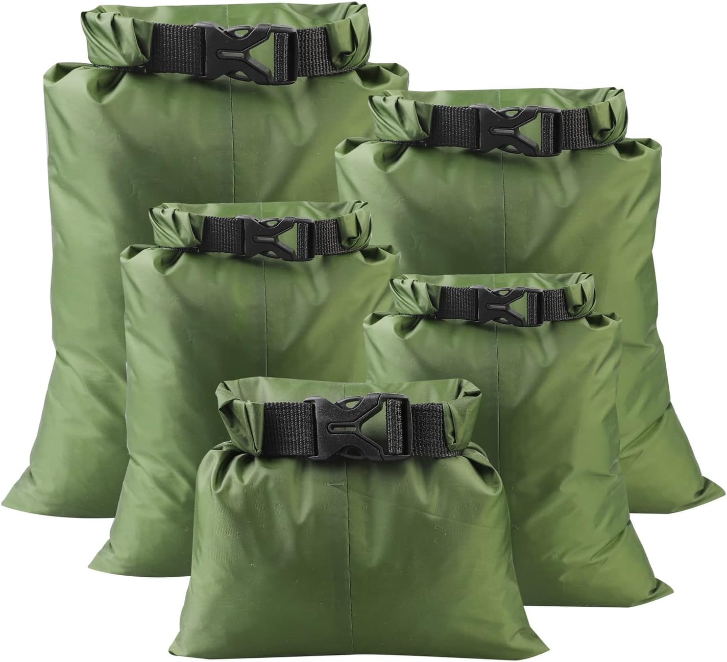 WOODFIB Lot 6 Sacs Étanches 1.5L à 8L - Sacs Secs Imperméables Léger Pour Kayak, Rafting, Camping, Randonnée