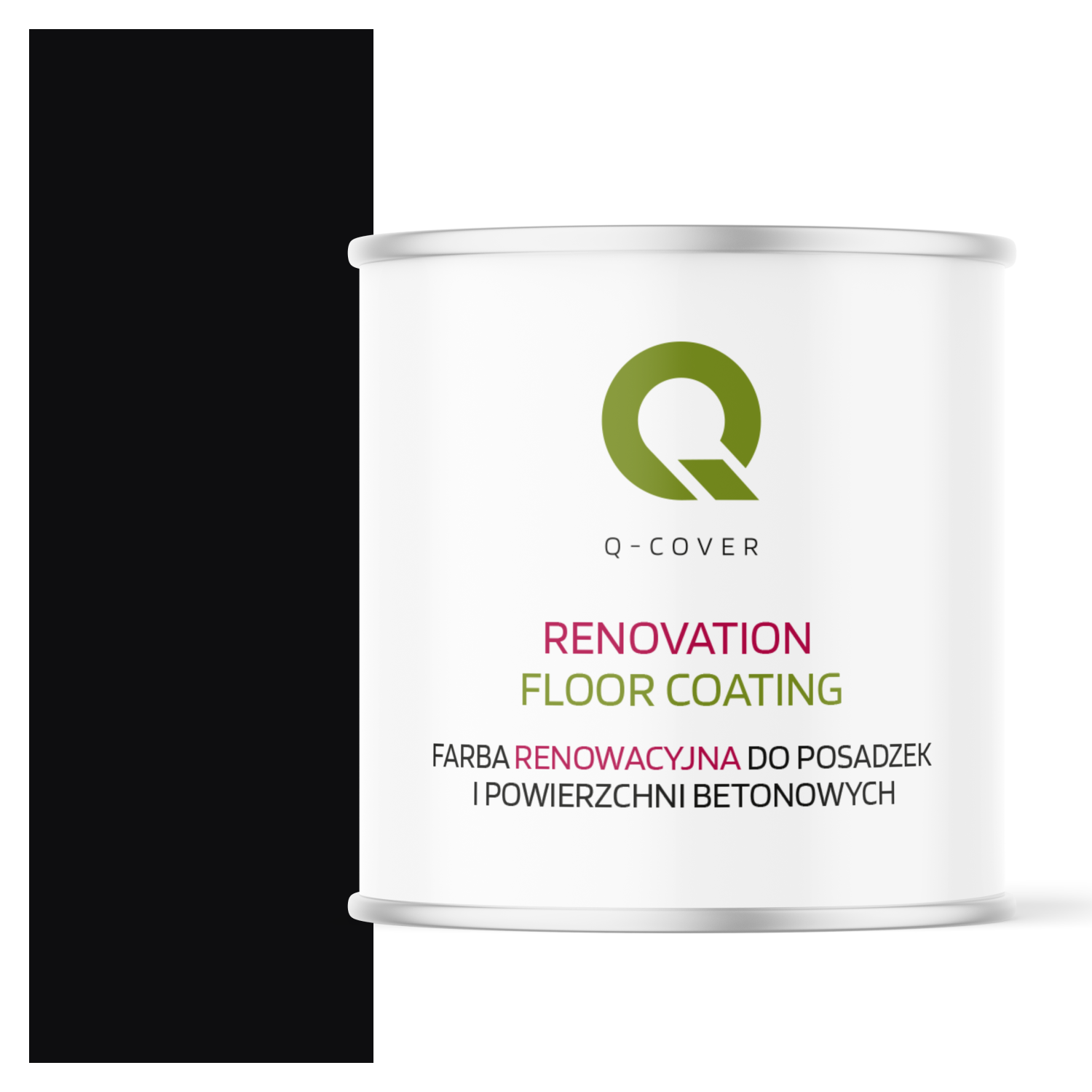 Farba Renowacyjna do Posadzek i Powierzchni Betonowych Q-Cover Czarny RAL9005 Półmat 2.5L