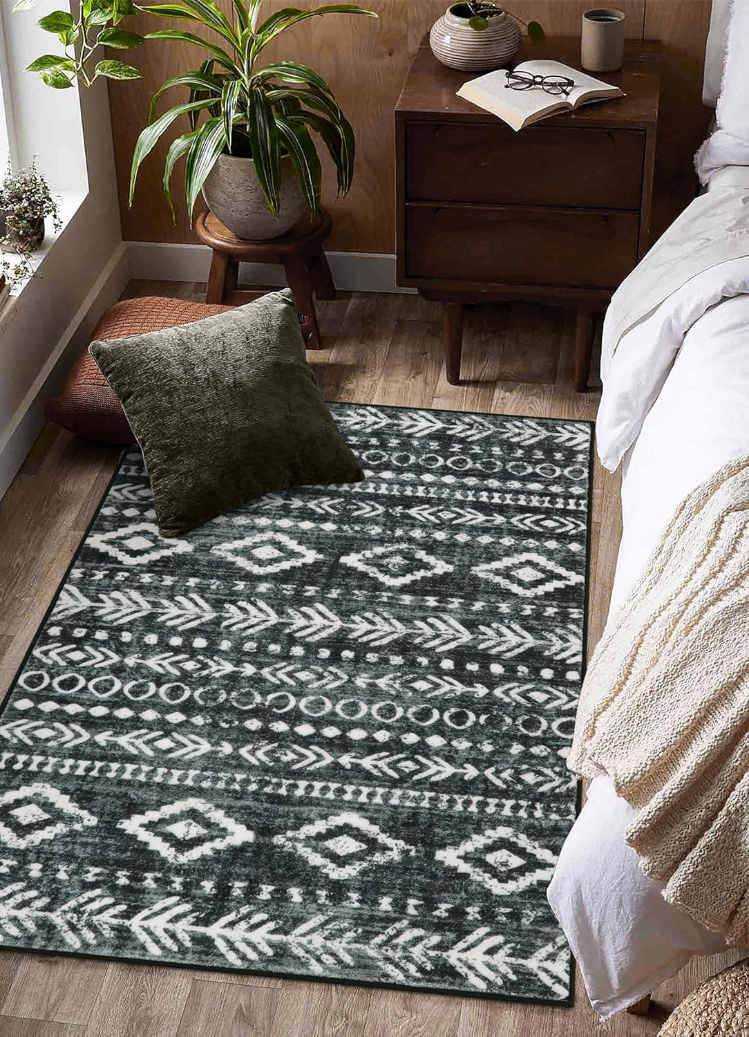 Tapis de cuisine, tapis de sol doux à poils ras antidérapant lavable, tapis d'entrée imprimé pour salon, chambre et salle à manger 120*160 cm - 2