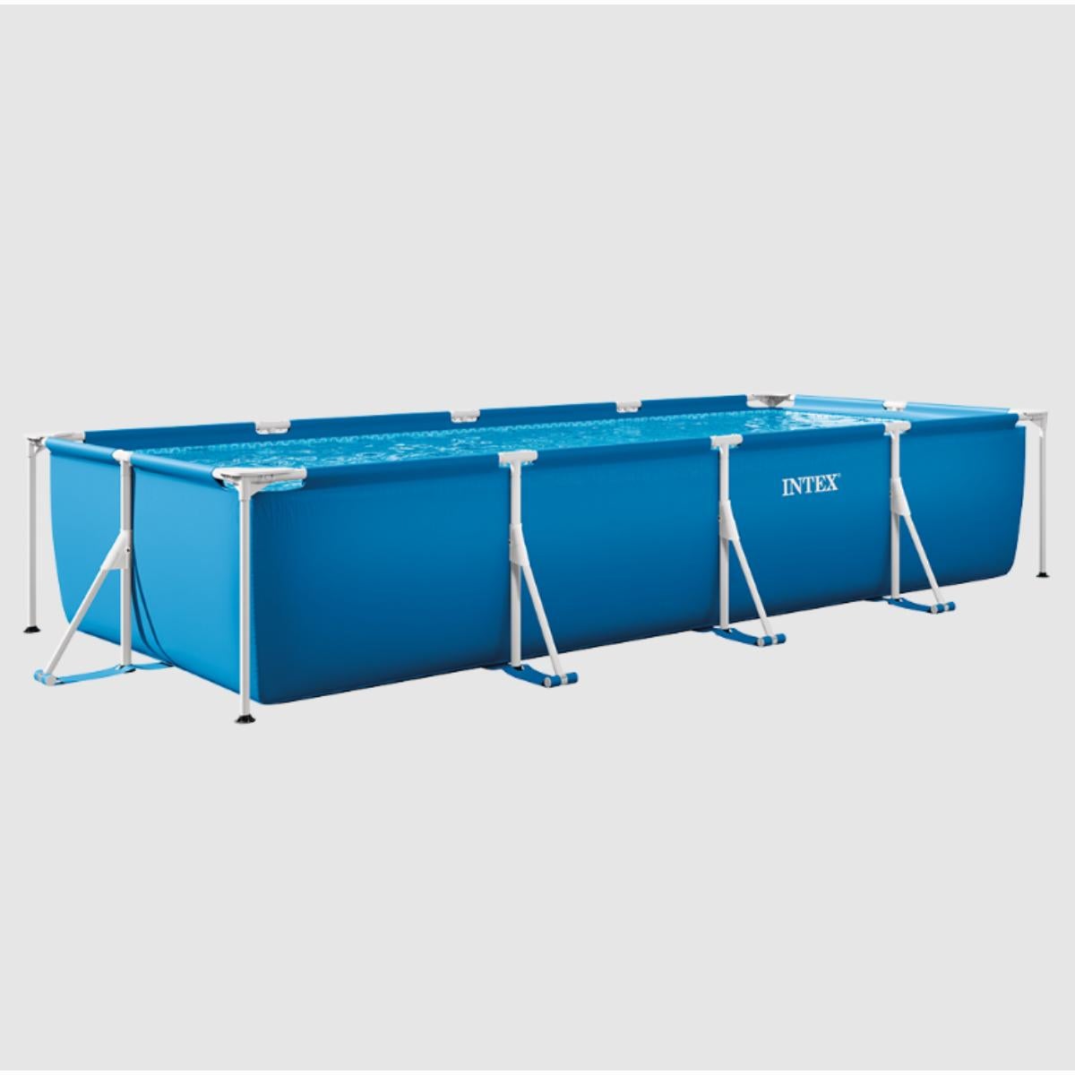 Basen metalowy Intex Metal Frame Junior niebieski 450x220x84 cm, stal i PCV