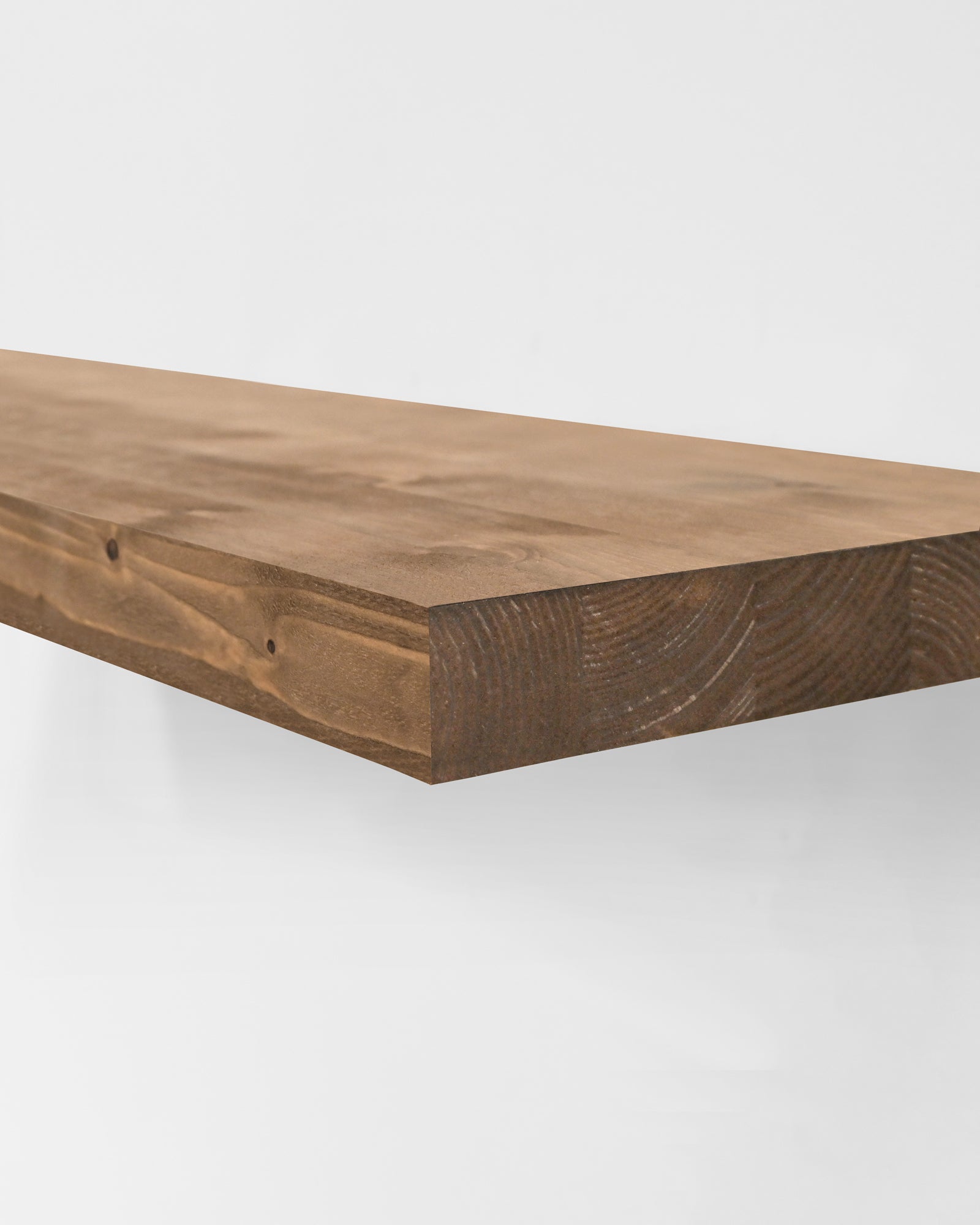 Pack 2 étagères 180x3,2x20cm flottantes en bois massif ton chêne foncé DECOWOOD - Modèle MELVA - 5