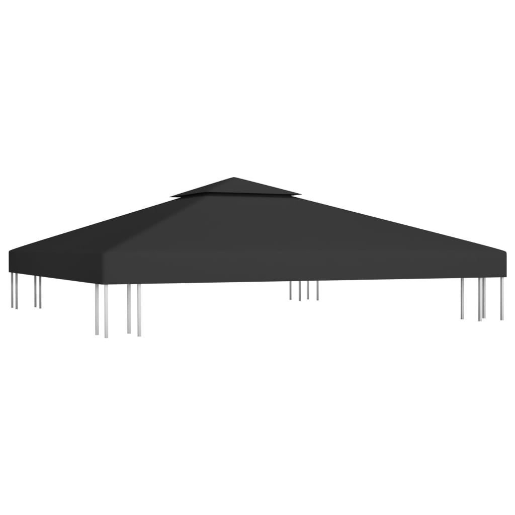 Maison Exclusive - Copertura Superiore per Gazebo a 2 Strati 310 g/m² 3x3 m Nera - 2