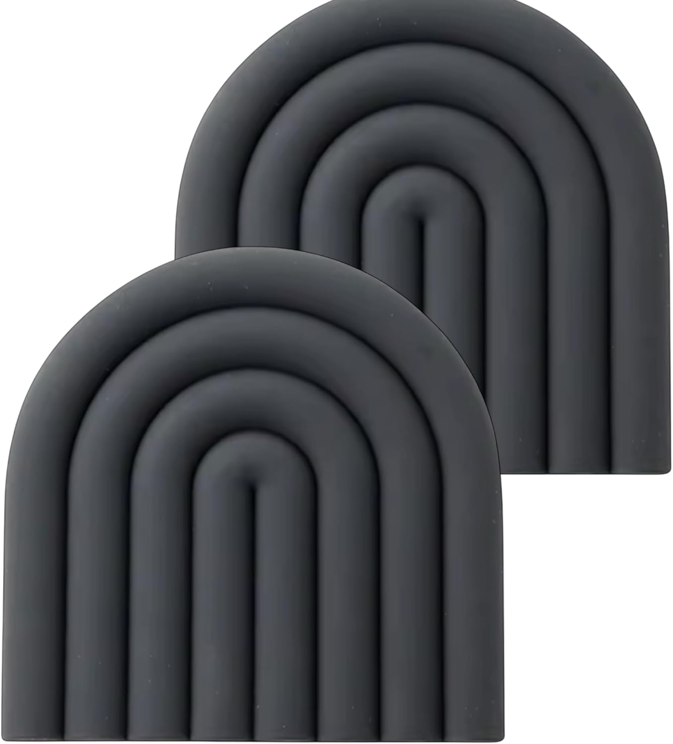 Mata izolacyjna z silikonu antypoślizgowego, ciemnoszara, 15*15 cm, trwała i odporna na ciepło, odpowiednia do przyborów kuchennych.