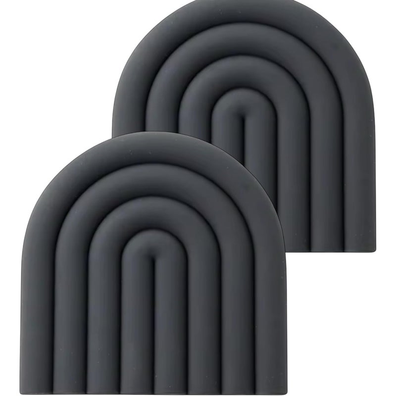 Mata izolacyjna z silikonu antypoślizgowego, ciemnoszara, 15*15 cm, trwała i odporna na ciepło, odpowiednia do przyborów kuchennych.