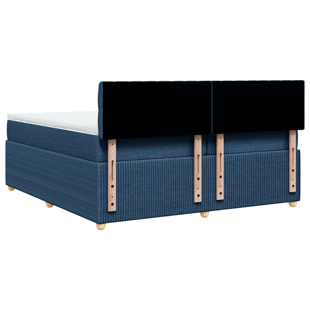 Maison Exclusive - Sommier à lattes de lit avec matelas Bleu 200x200 cm Tissu - 6
