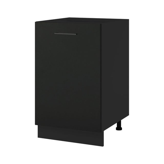 Cuisineandcie - Meuble bas de cuisine Lovia Noir mat 1 porte L 50 cm