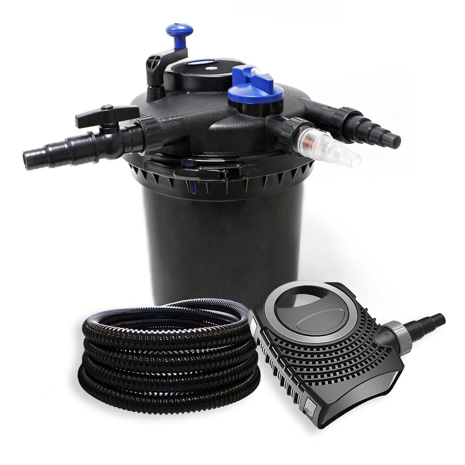 Kit filtro presión xxl de densidad filtro 18 w uvc clarificador 70 w bomba y manguera de 25 m