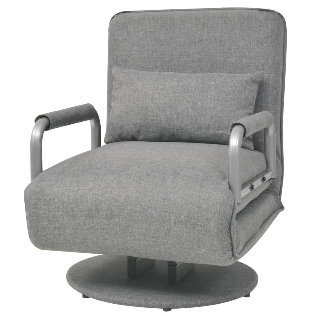 Silla giratoria y sofá cama tela gris claro cfw389763
