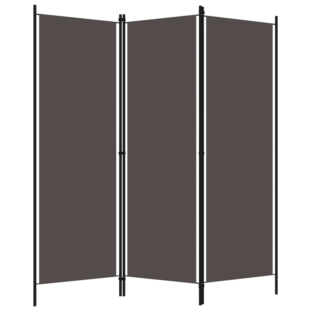 vidaXL Cloison de séparation 3 panneaux Anthracite 150x180 cm - 2
