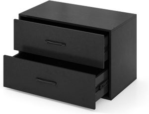 Buffet VidaXL Noir 69,5x34x90 Cm - 2 Compartiments, 3 Tiroirs, Bois D'ingénierie, Moderne, Rangement Salon