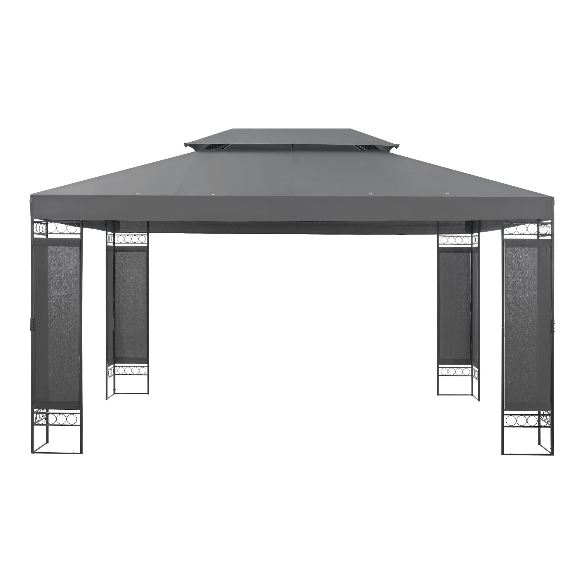 Padiglione Decorativo 'Lanciano' 400 x 300 x 265 cm Gazebo per Eventi - Grigio Scuro [en.casa] - 4