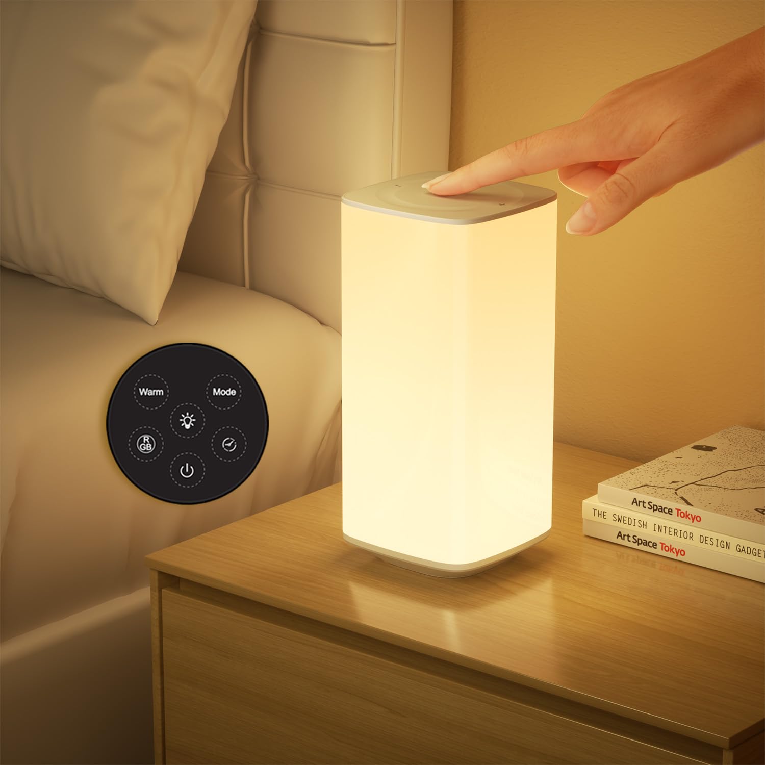 Lampka nocna, dotykowa lampka dla dzieci z 256 kolorami, bezprzewodowa lampa LED, lampa ładowalna z pilotem i funkcją timera