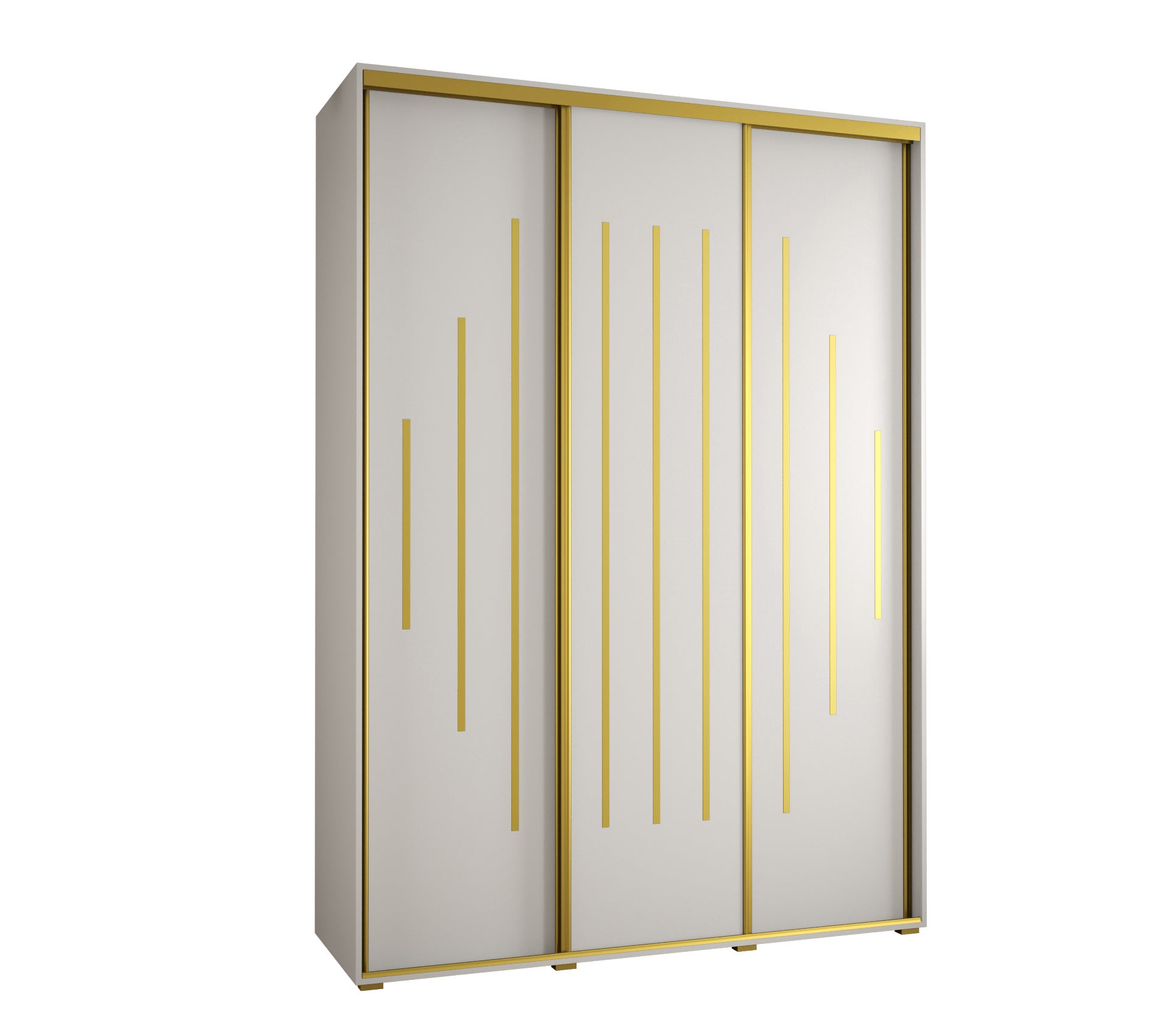 Szafa przesuwna wysoka Davos 12 180 x 60 x 235,2 cm biały + biały + u. złoty - Abiks Meble