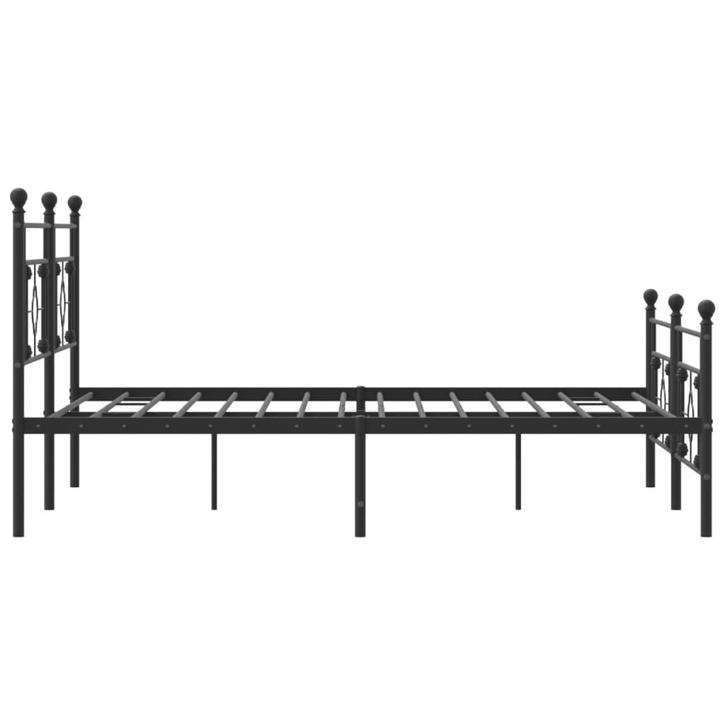 Cadre de lit métal avec tête de lit-pied de lit noir 183x213 - 6