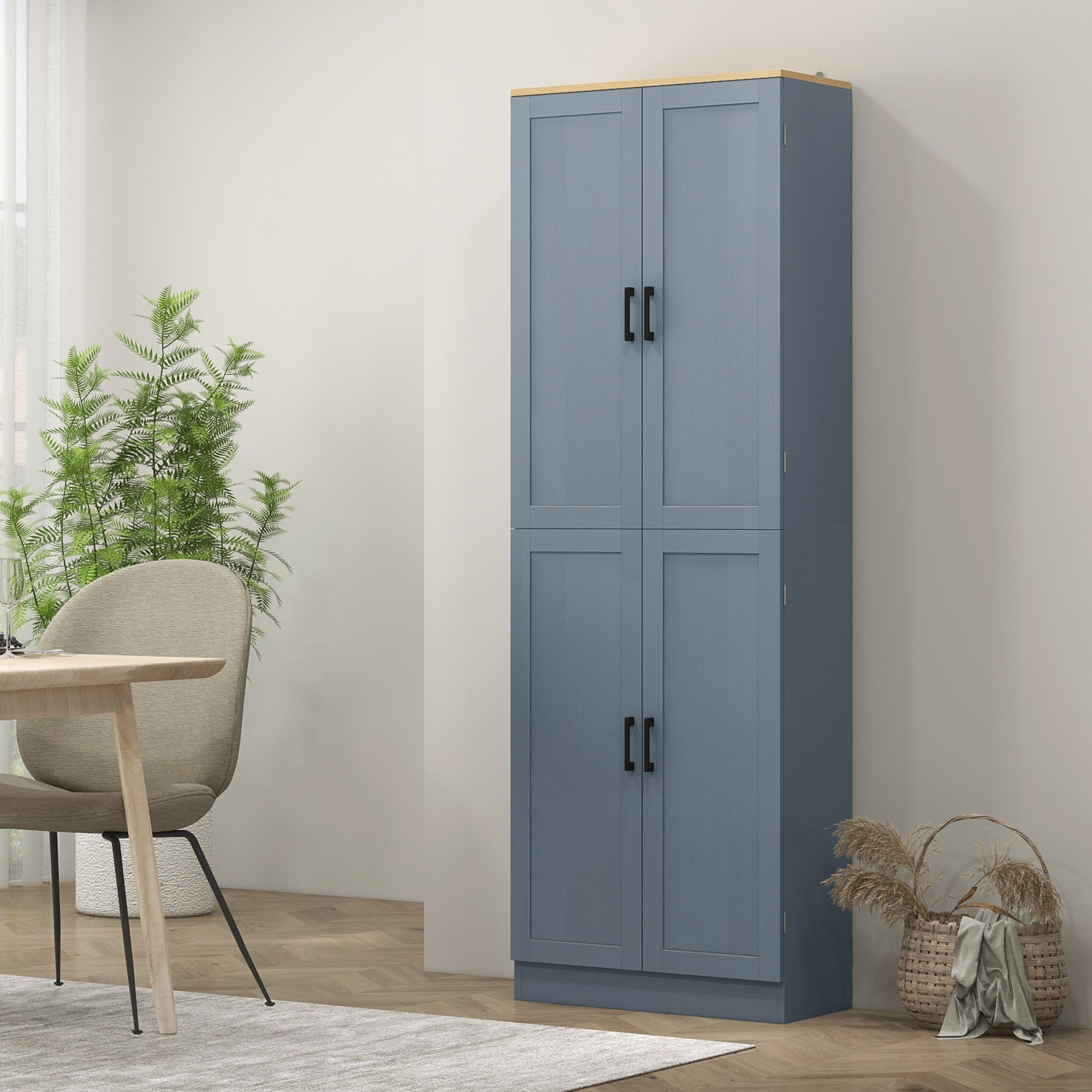 Alacena de Cocina HOMCOM Melamina de Madera Gris 60x30x171 cm 835-925V83GY - 4