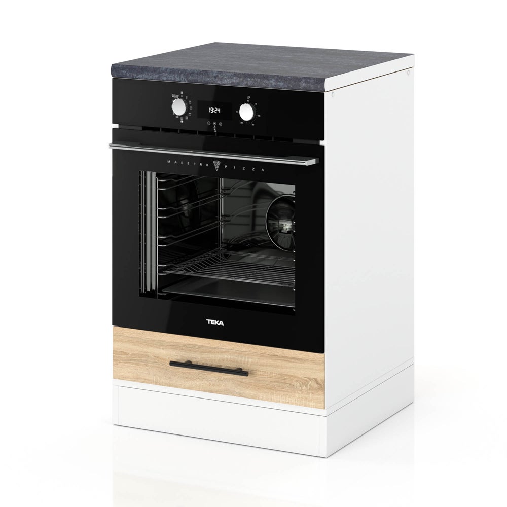 Szafka kuchenna stojąca z blatem pod piekarnik 60cm spremium dąb sonoma
