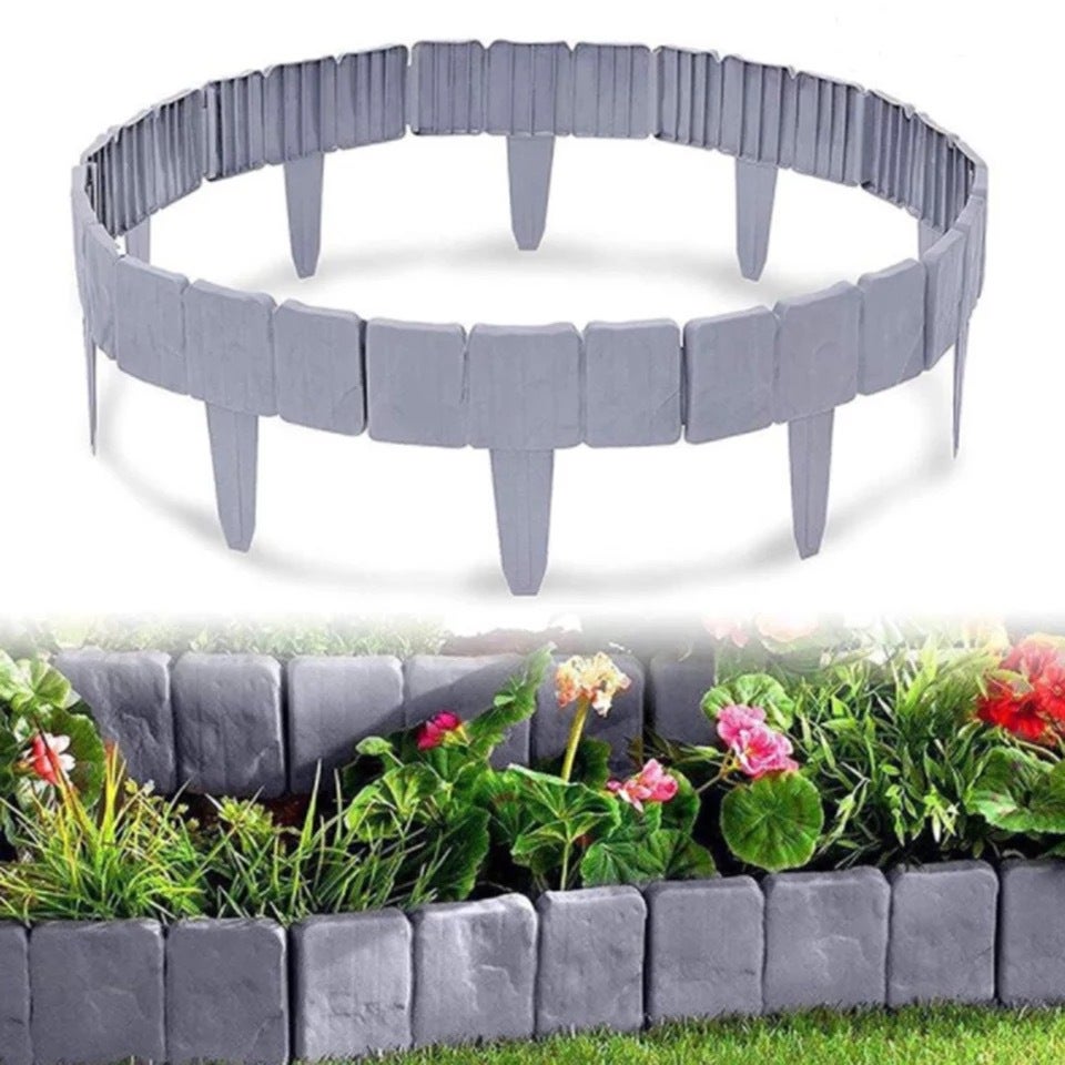 Borduras Jardin SOLDELA Lote De 10 - Módulo Bordillo De Jardín Efecto Piedra - 2,5 Metros Lineales - Bordillo Para Valla, Jardín, Plantación - Plástico Flexible - 25 X 10 Cm - Gris Manta Antihierba Borduras Jardin SOLDELA Lote De 10 - Módulo Bordillo De Jardín Efecto Piedra - 2,5 Metros Lineales - Bordillo Para Valla, Jardín, Plantación - Plástico Flexible - 25 X 10 Cm - Gris Manta Antihierba