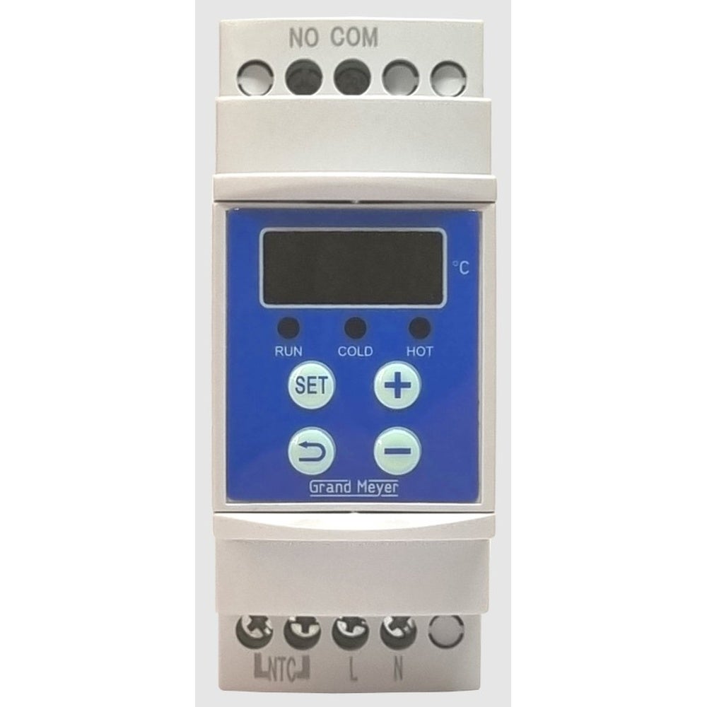 Termostat SMM‑9050, 16A, 230V, sterowanie ogrzewaniem/chłodzeniem, szyna DIN, Grand Meyer