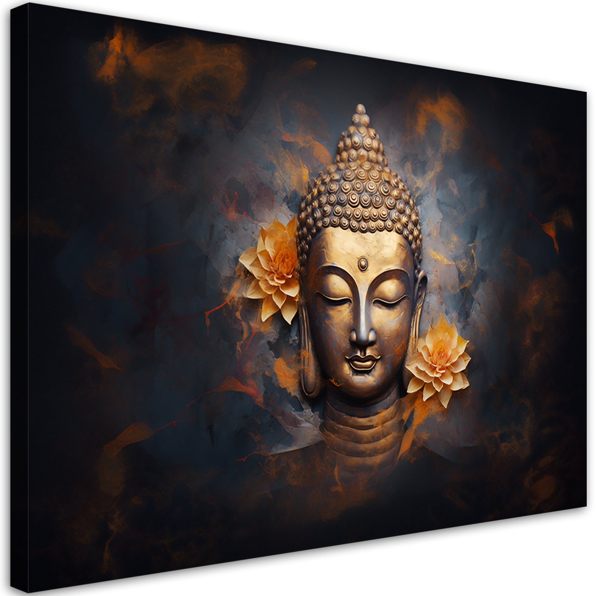 Obraz na płótnie, Złoty budda abstrakcja 90x60