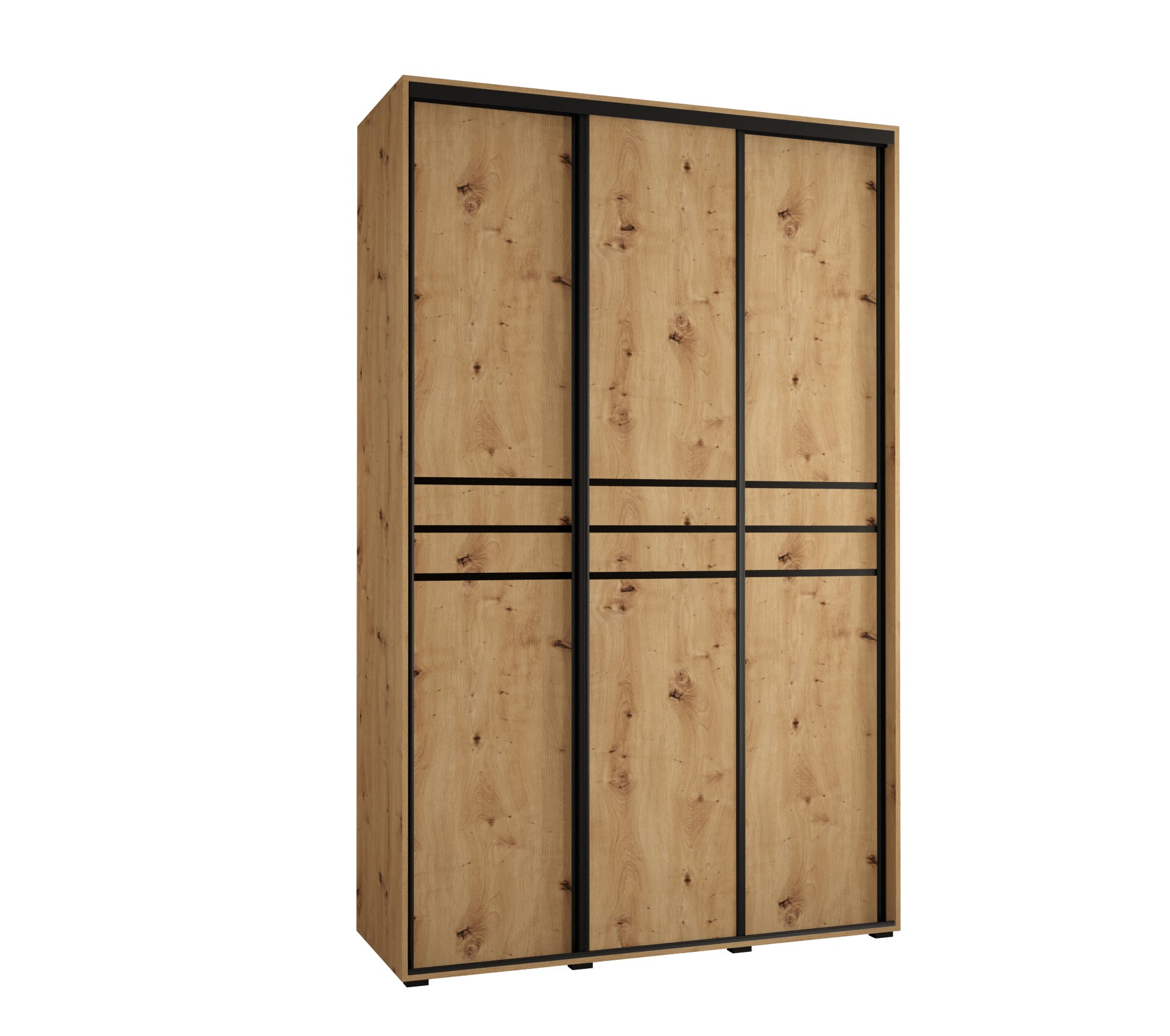 Szafa przesuwna wysoka Davos 10 160 x 60 x 235,2 cm artisan + artisan + u. czarny - Abiks Meble