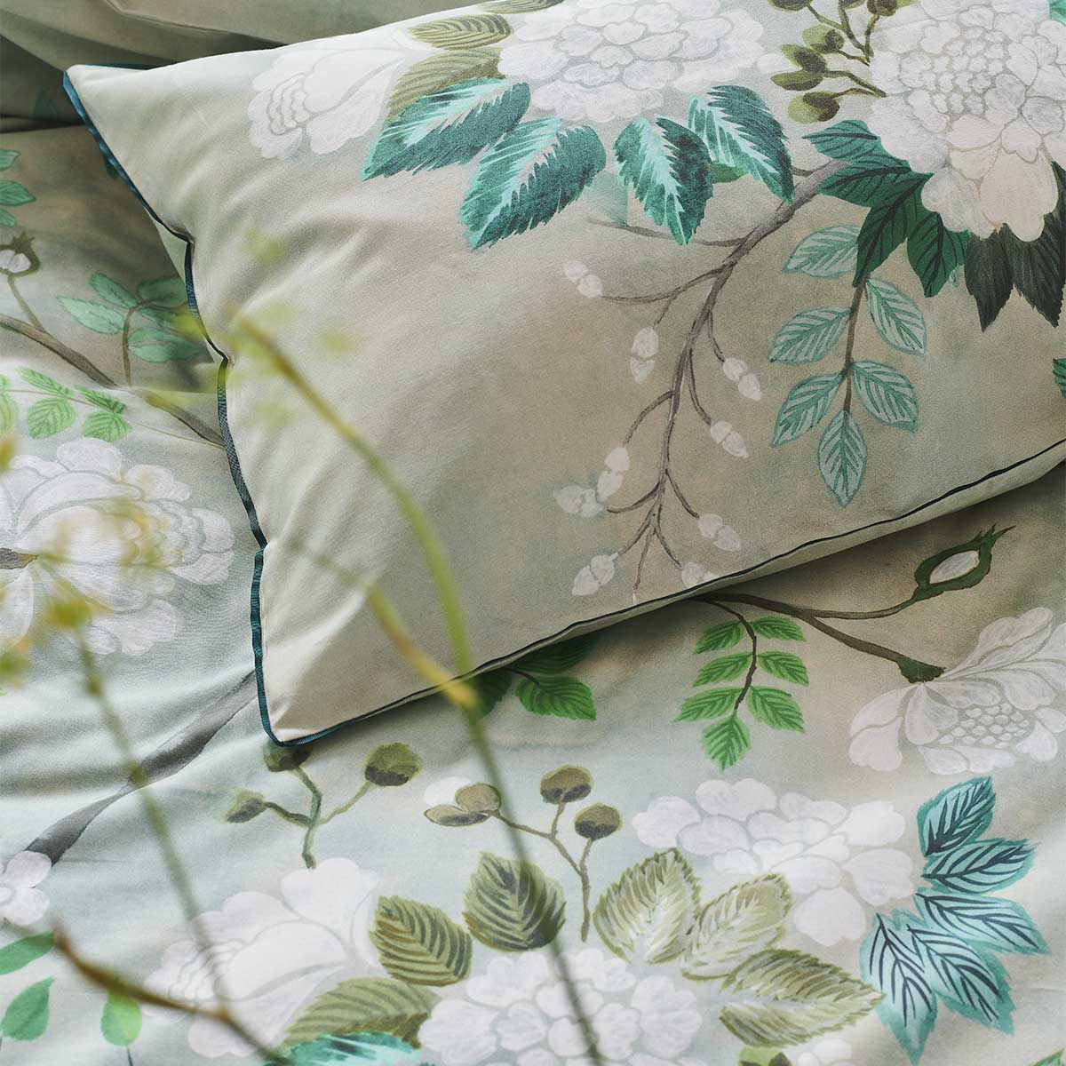 Housse de couette imprimée en satin de coton, Fleur Orientale - 4