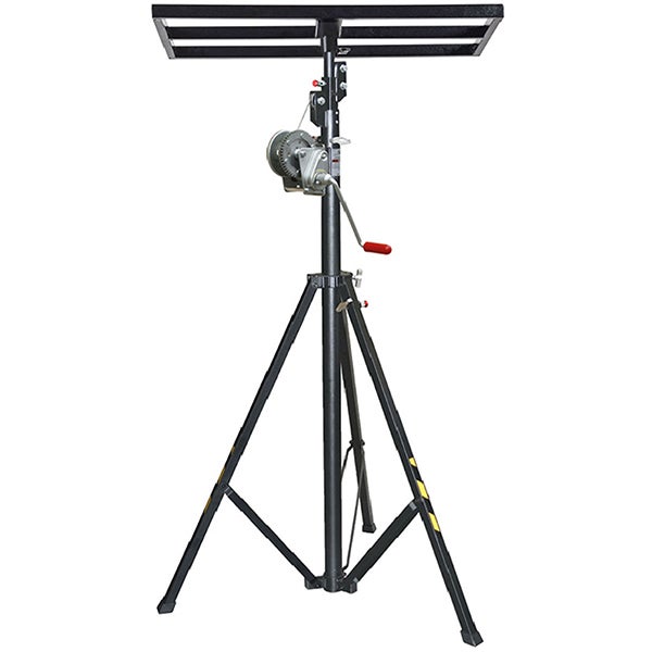 Monte charge 100kg avec plateau pliant plein 750x440mm - IPN, poteaux, store banne, etc. - LP100-GPP1