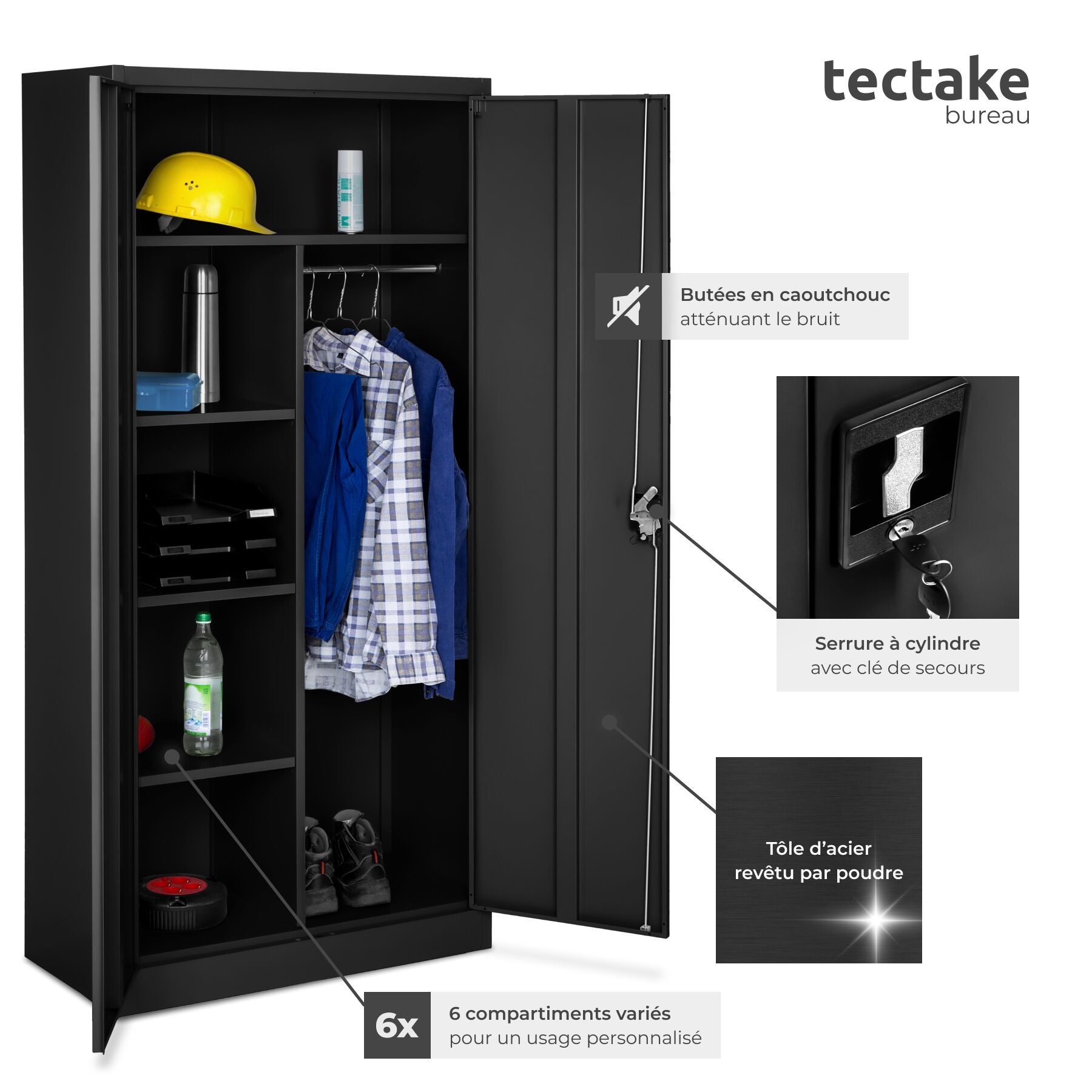 TECTAKE Armário de arquivo De aço revestido a pó - 5