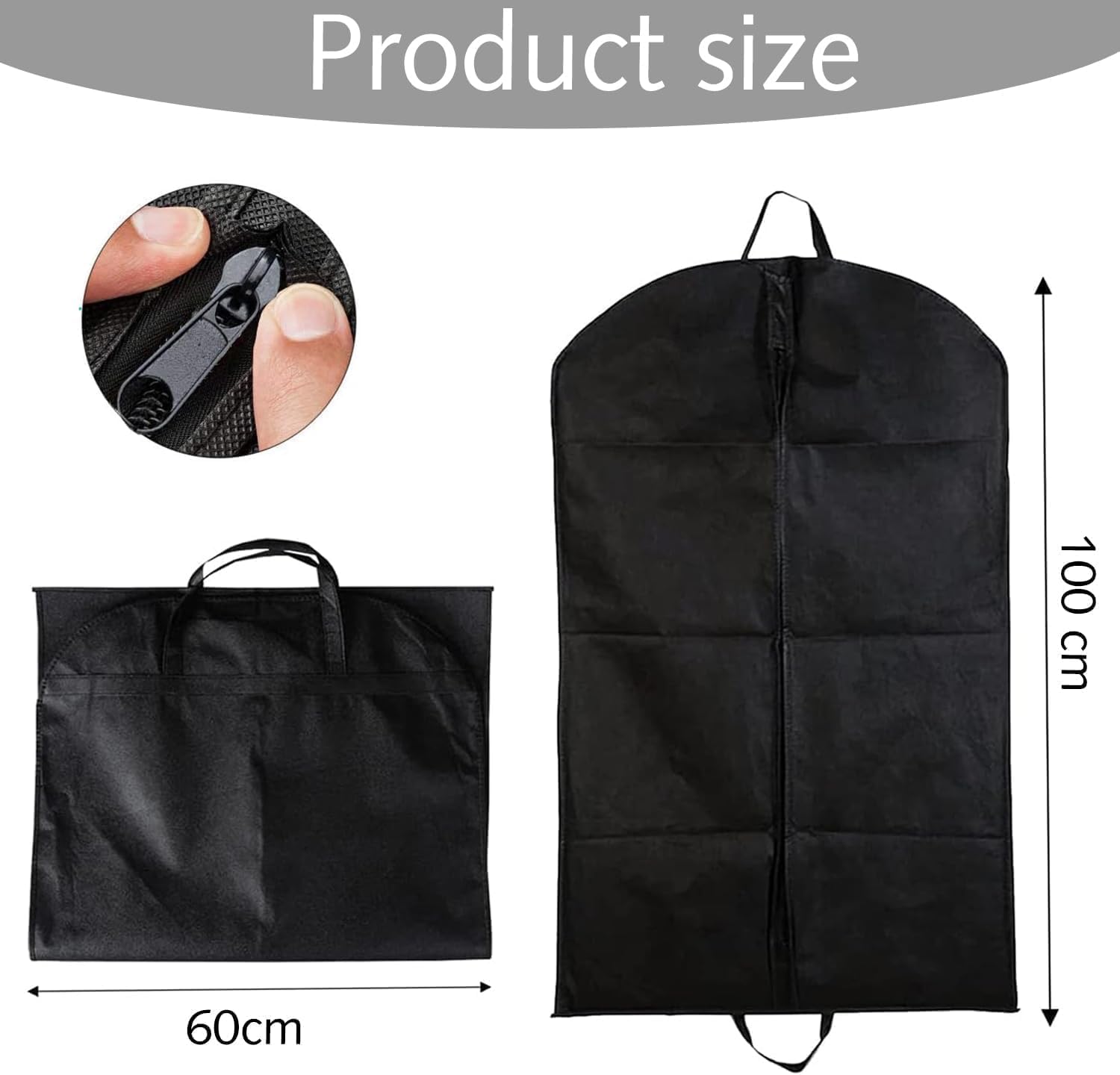 1 sac de costume, sac à vêtements réutilisable à fermeture éclair, housse de costume, protection contre la poussière et bretelles à gousset pour hommes, sac à vêtements à fermeture éclair pour