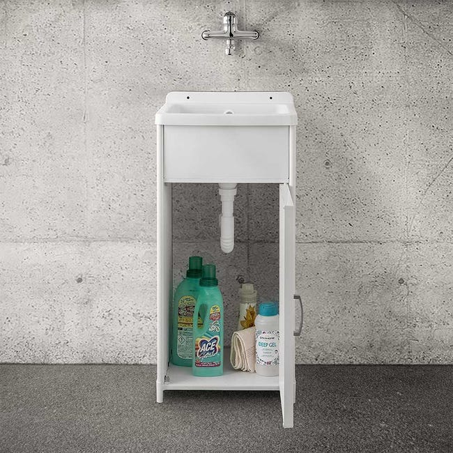 Mobile lavatoio IN ALLUMINIO, per lavanderia e da esterno, PREMIUM, diverse misure, bianco, OTTIMO per vasca in ceramica, design moderno. Escelsior (L60 x P45x H83 Mobile lavatoio IN ALLUMINIO, per lavanderia e da esterno, PREMIUM, diverse misure, bianco, OTTIMO per vasca in ceramica, design moderno. Escelsior (L60 x P45x H83