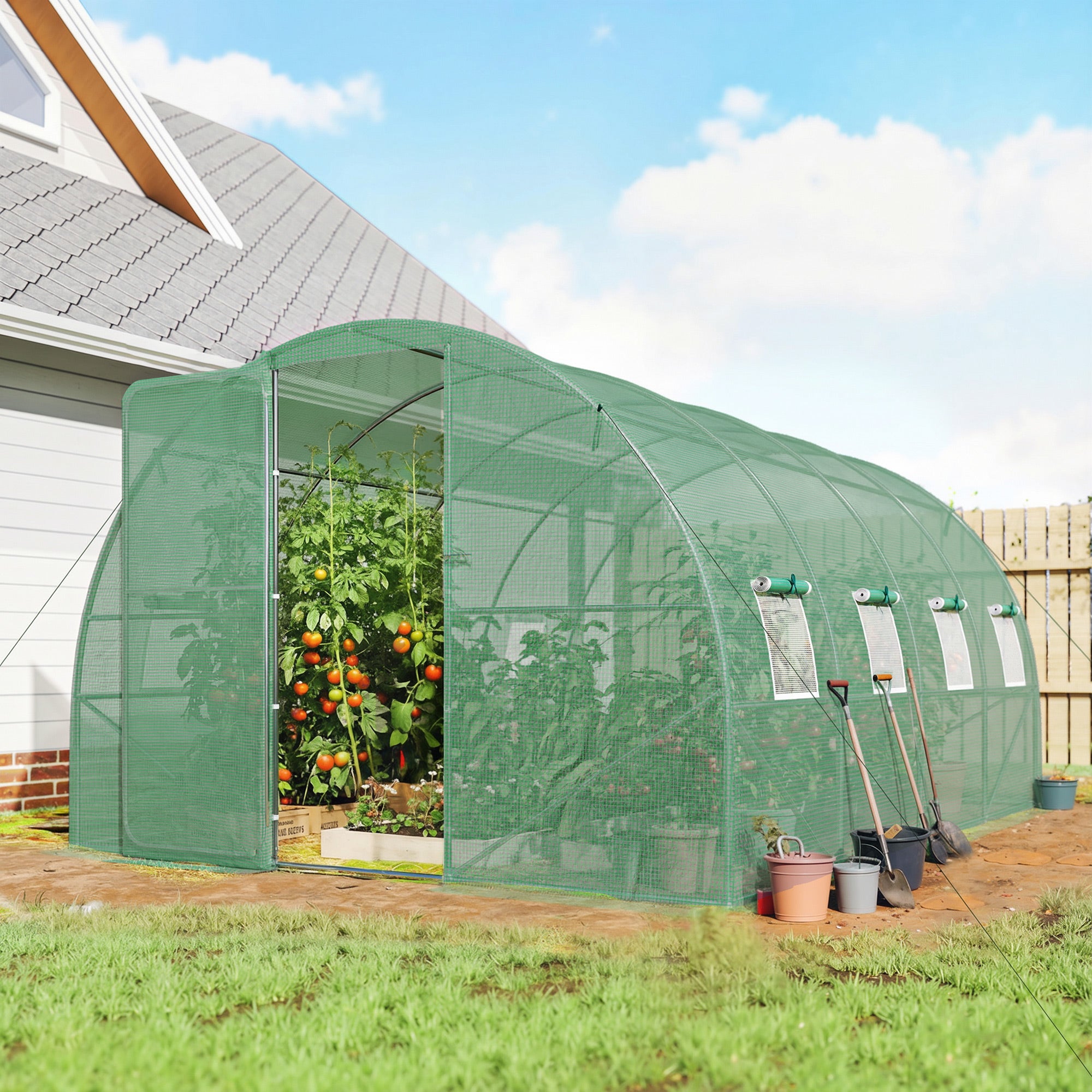 Serre tunnel de jardin PE Outsunny - 2