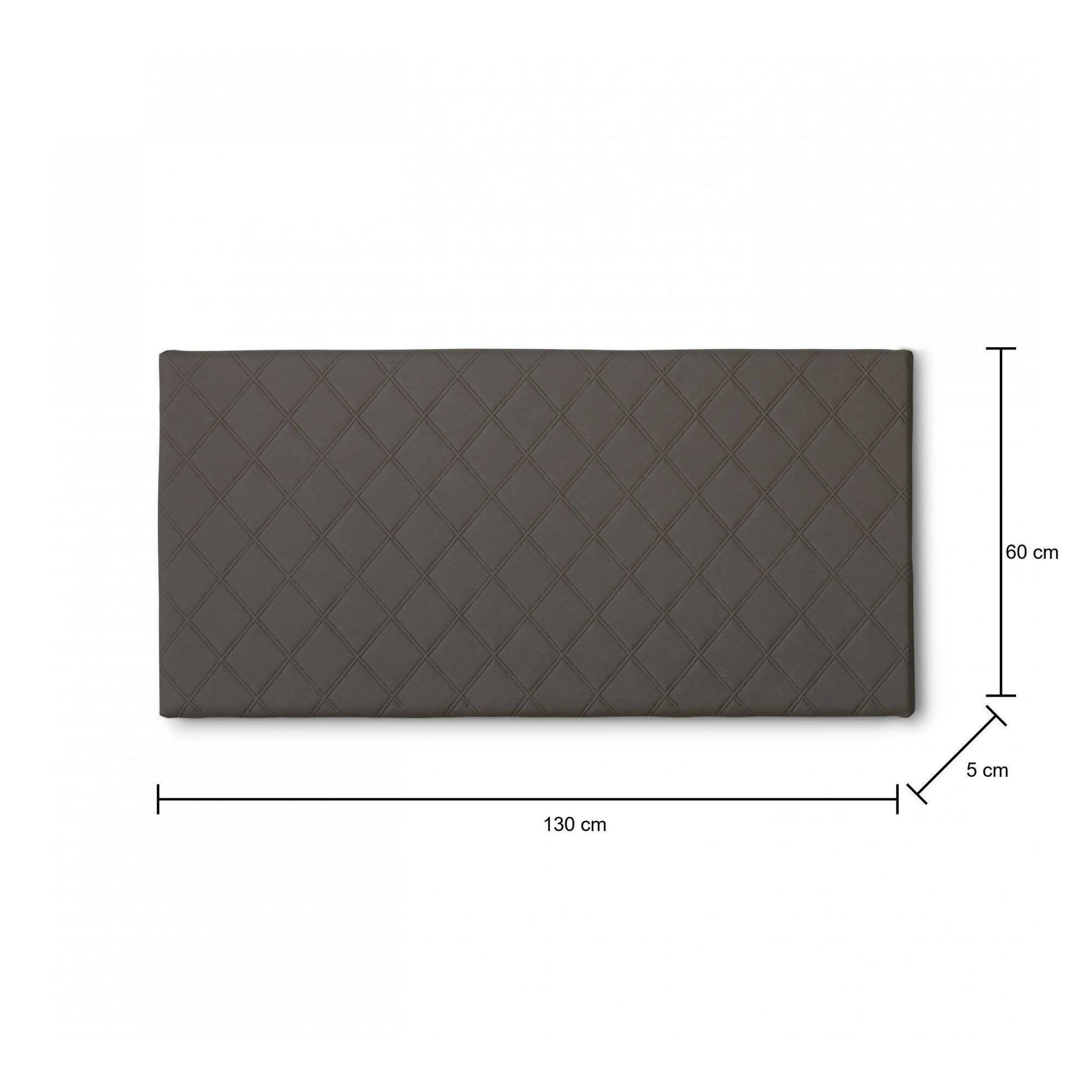 Lit queen size Cleo, tête de lit murale en simili cuir, 100% Made in Italy, convient pour un lit queen size, 130x60 cm, gris tourterelle - 3