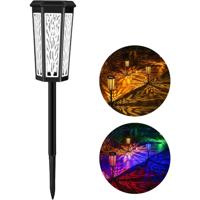 Lampa ogrodowa zasilana energią słoneczną IP65 – lampa trawnikowa zasilana energią słoneczną, oświetlenie ścieżek zewnętrznych (czarna)