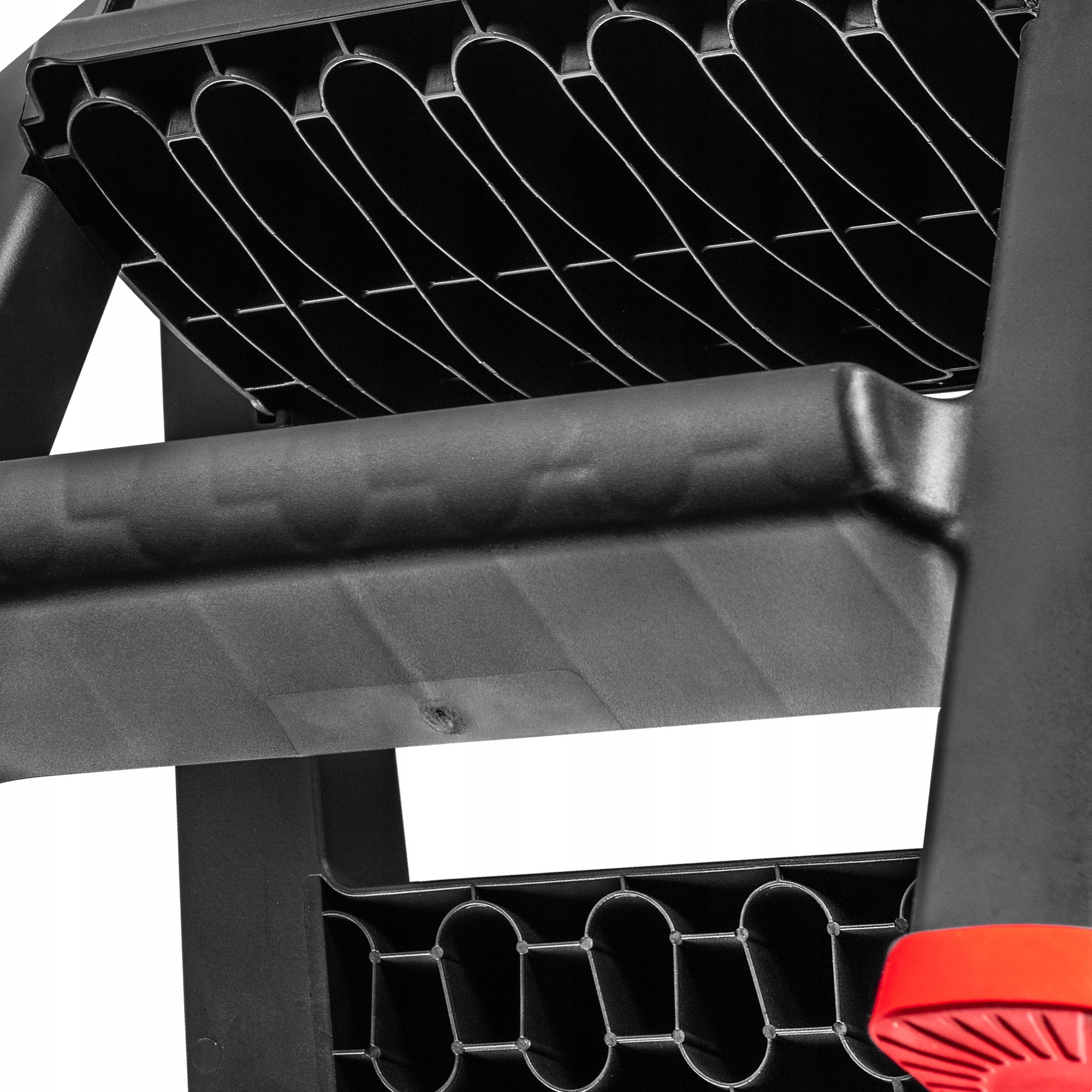 KADAX Escabeau pliant pour atelier, 47 x 44 x 63 cm, en plastique, avec 2 marches, charge maximale 150 kg, marchepied de bureau (2 marches/noir) K6433 - 5