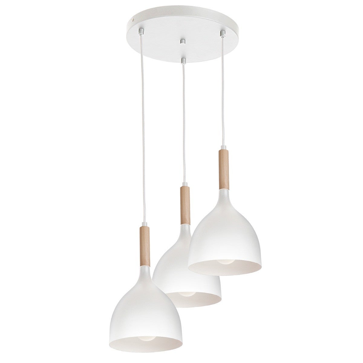 Lampa wisząca Noak Wood biały matowa-jasne drewno 3xE27x15W nad stół wym: 110 x 42 x 42 cm metal Luminex