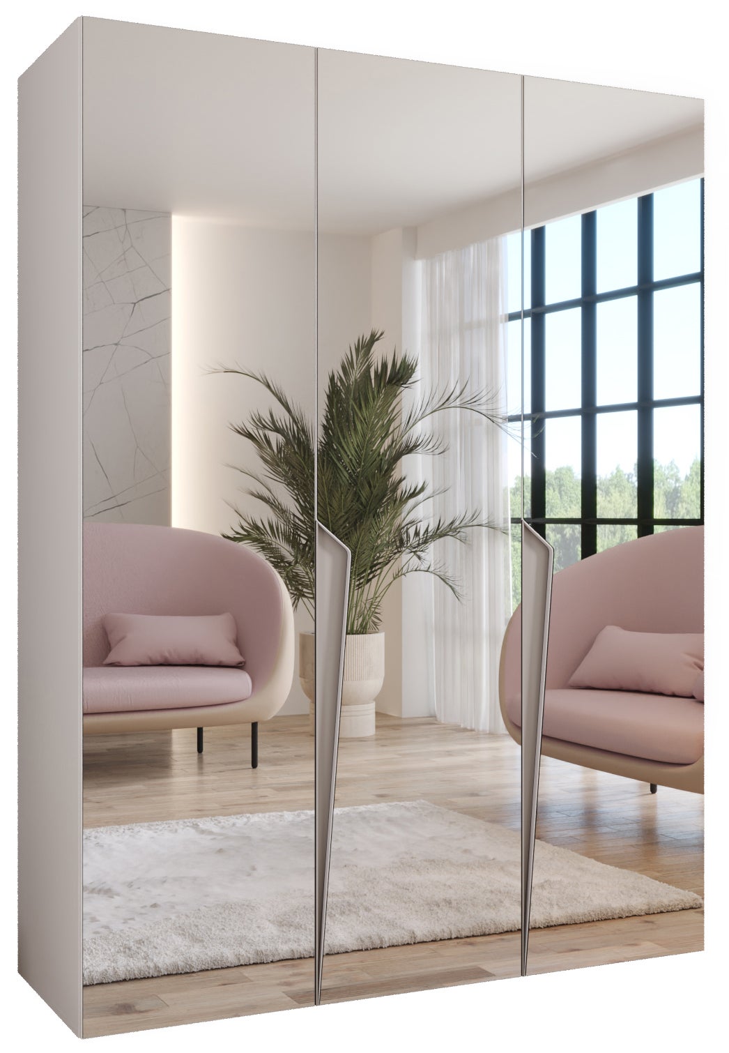Szafa uchylna otwierana Piano 3 150 x 52 x 202 cm biały + u. kaszmir