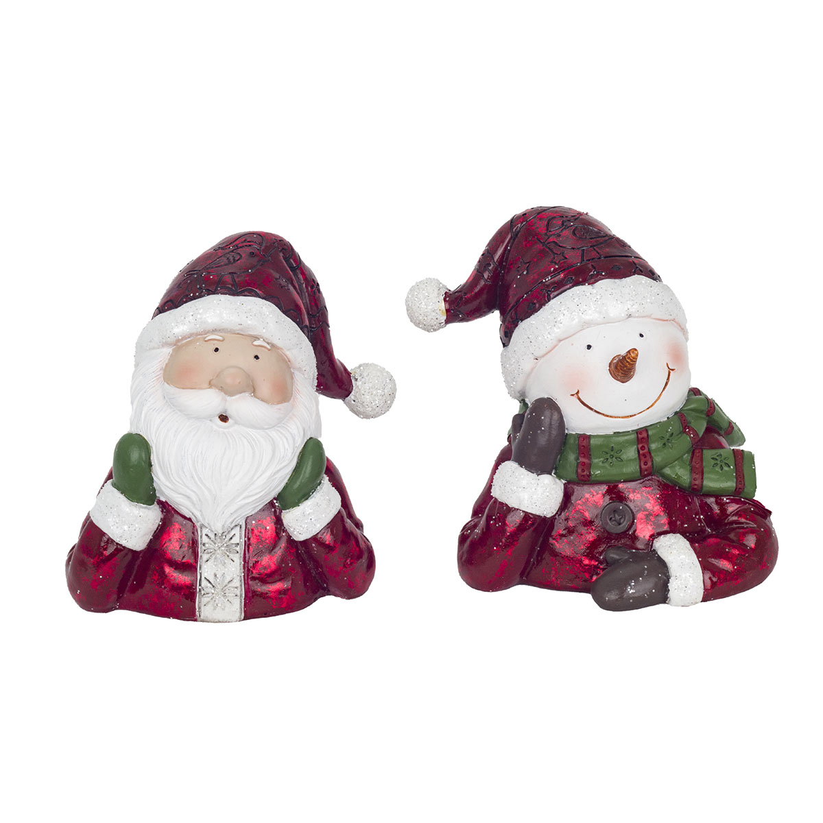 Signes grimalt by sigris - figura papa noel 2 unidades rojo de resina | figura de navidad figura navidad figuras de navidad 13x10x13cm