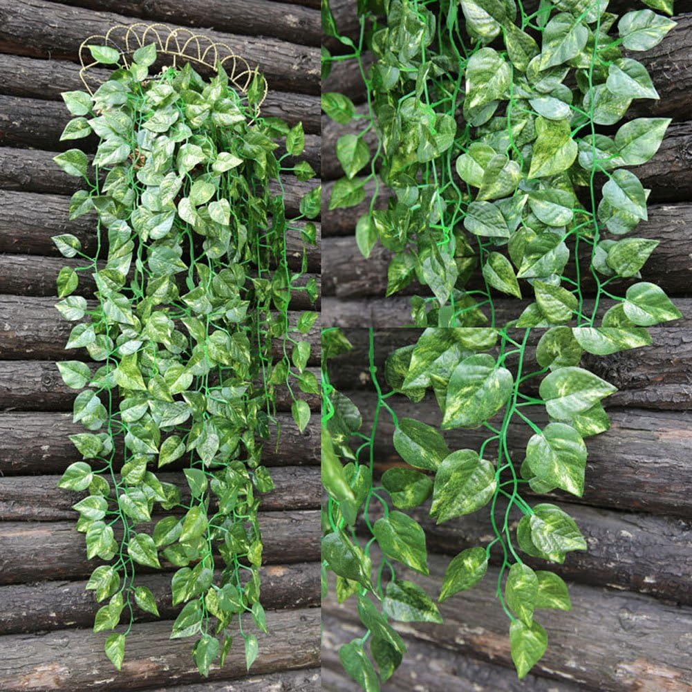 5 pièces de plantes suspendues artificielles, 90 cm de faux lierre suspendu feuilles vertes de Scindapsus pour la décoration - 4