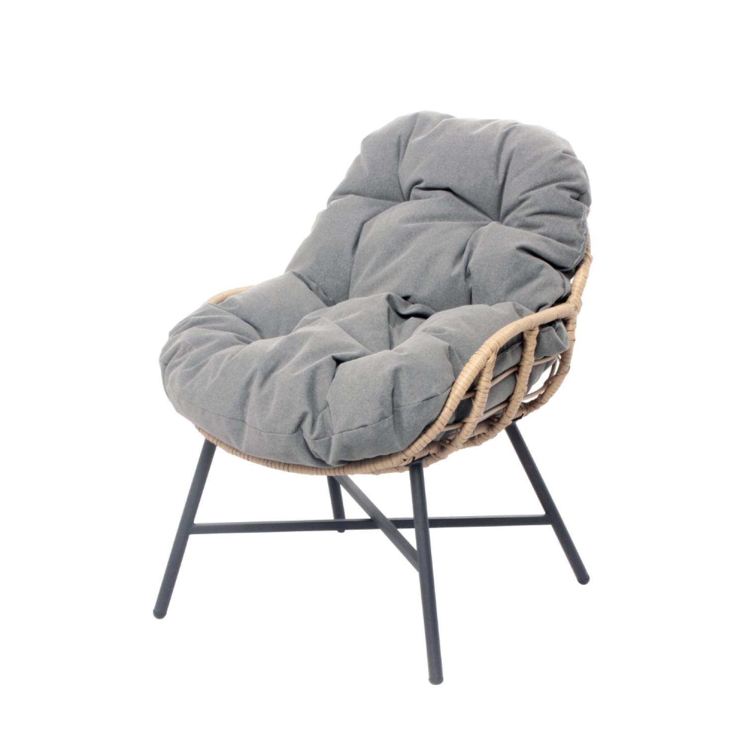 Salon bas de jardin en Acier Gris 4 personnes - 4
