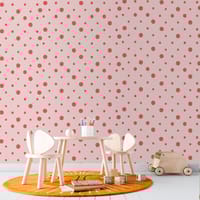 Papel Pintado Geométrico Puntos Rosa 58cm ancho por 300cm alto - 4