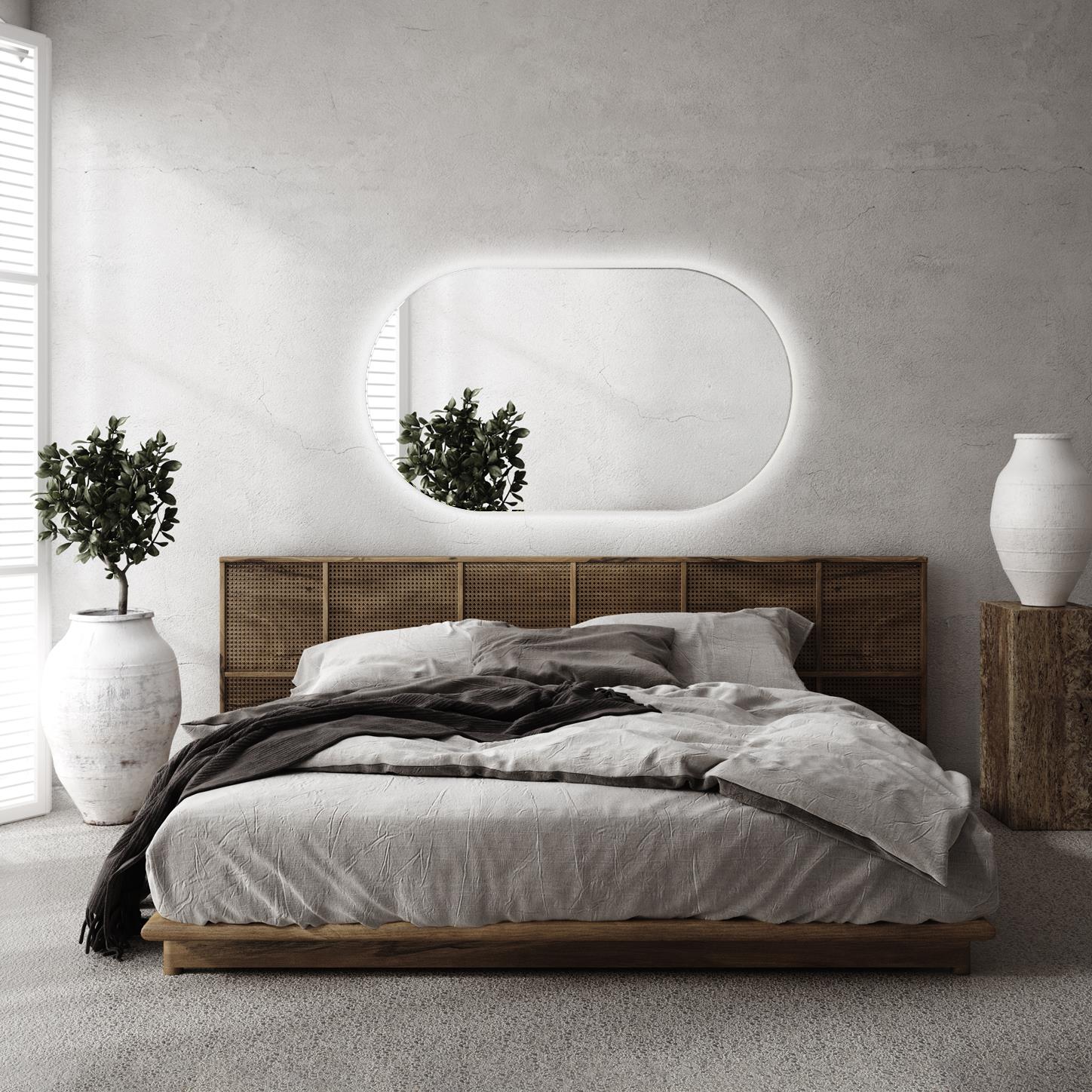Owalne lustro łazienkowe LED 40x70 – neutralne światło, nowoczesna aranżacja - 2
