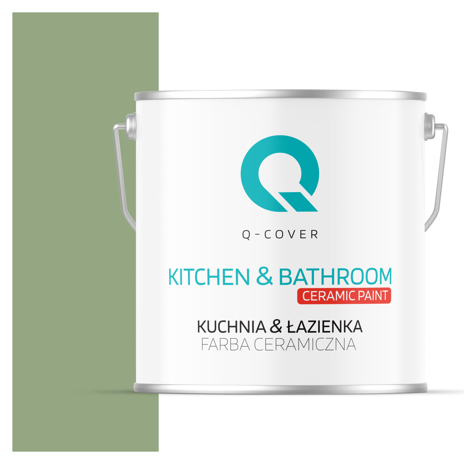 Farba Ceramiczna Kuchnia &amp; Łazienka Q-Cover Oliwkowy ciemny H2036 Głęboki Mat 5L