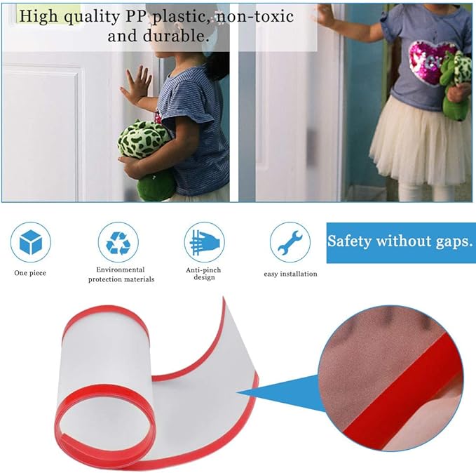 Protezione anti-schiacciamento per le dita, 2 pezzi di protezioni per cerniere delle porte, a prova di schiacciamento per le dita dei bambini, accesso - 3