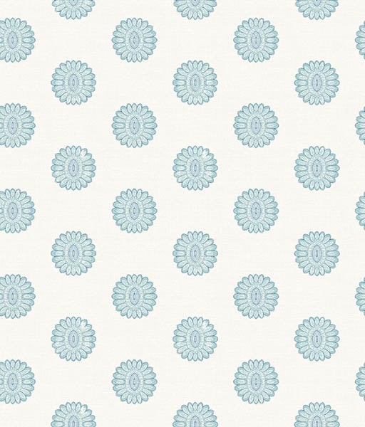 Papel pintado pared flor hindú - lise azúl fine decor - rollo de 10 m x 0,53 m