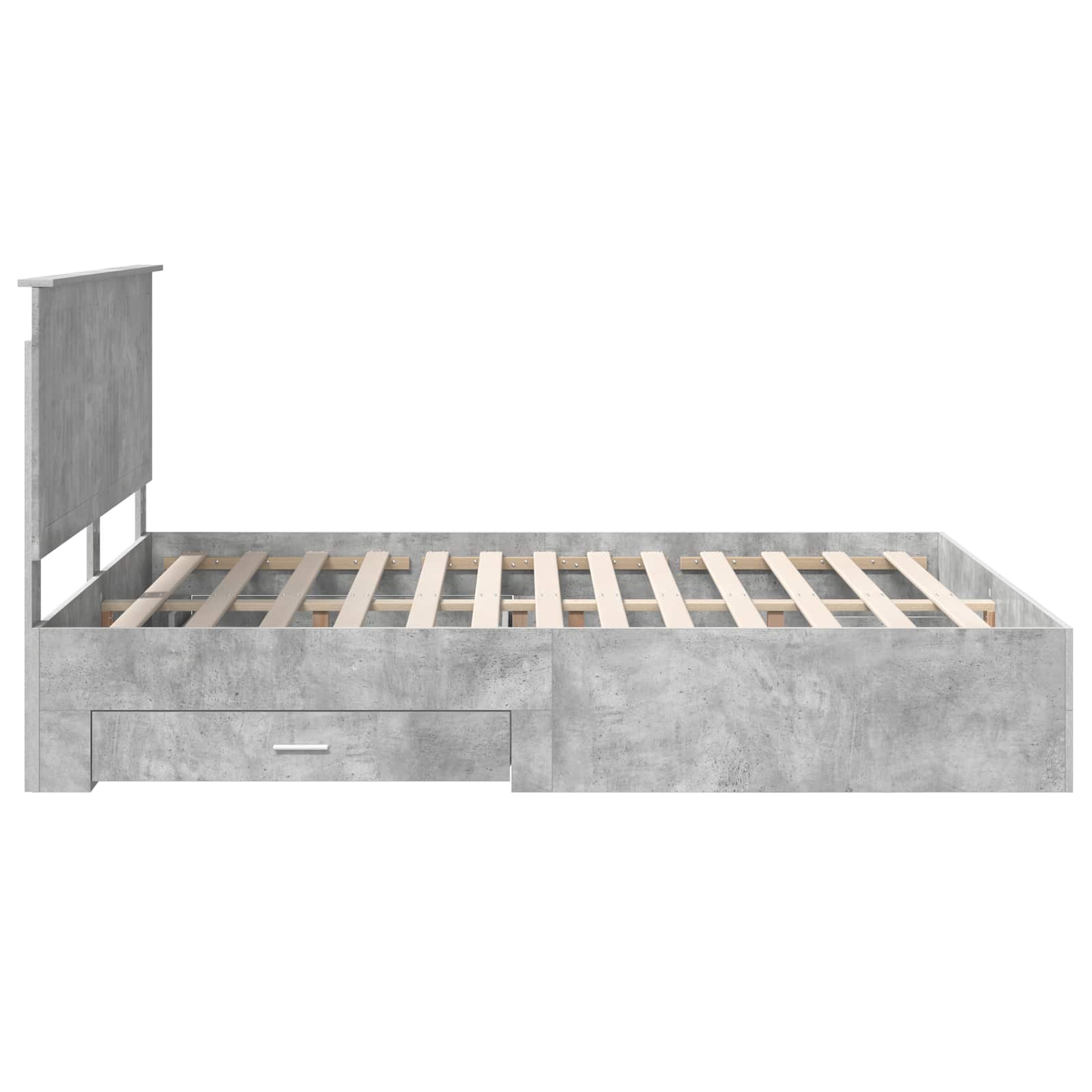 Cadre de lit gris béton 160 x 200 cm panneau de bois - 9